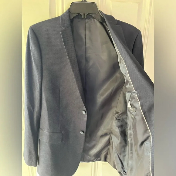 Marc New York Andrew Marc mens blazer NEW size 20 skinny black blue - Picture 3 of 8